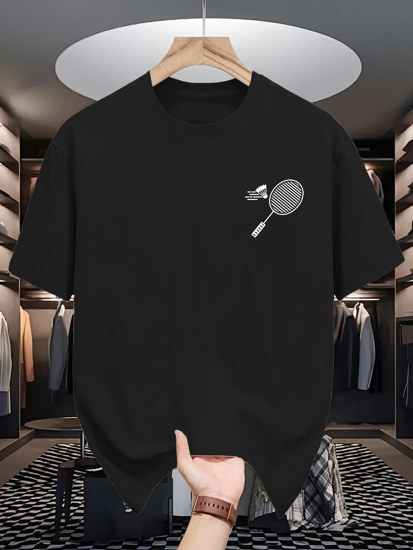 Badminton Lovers - Mens Crew Neck T Shirt Minimal