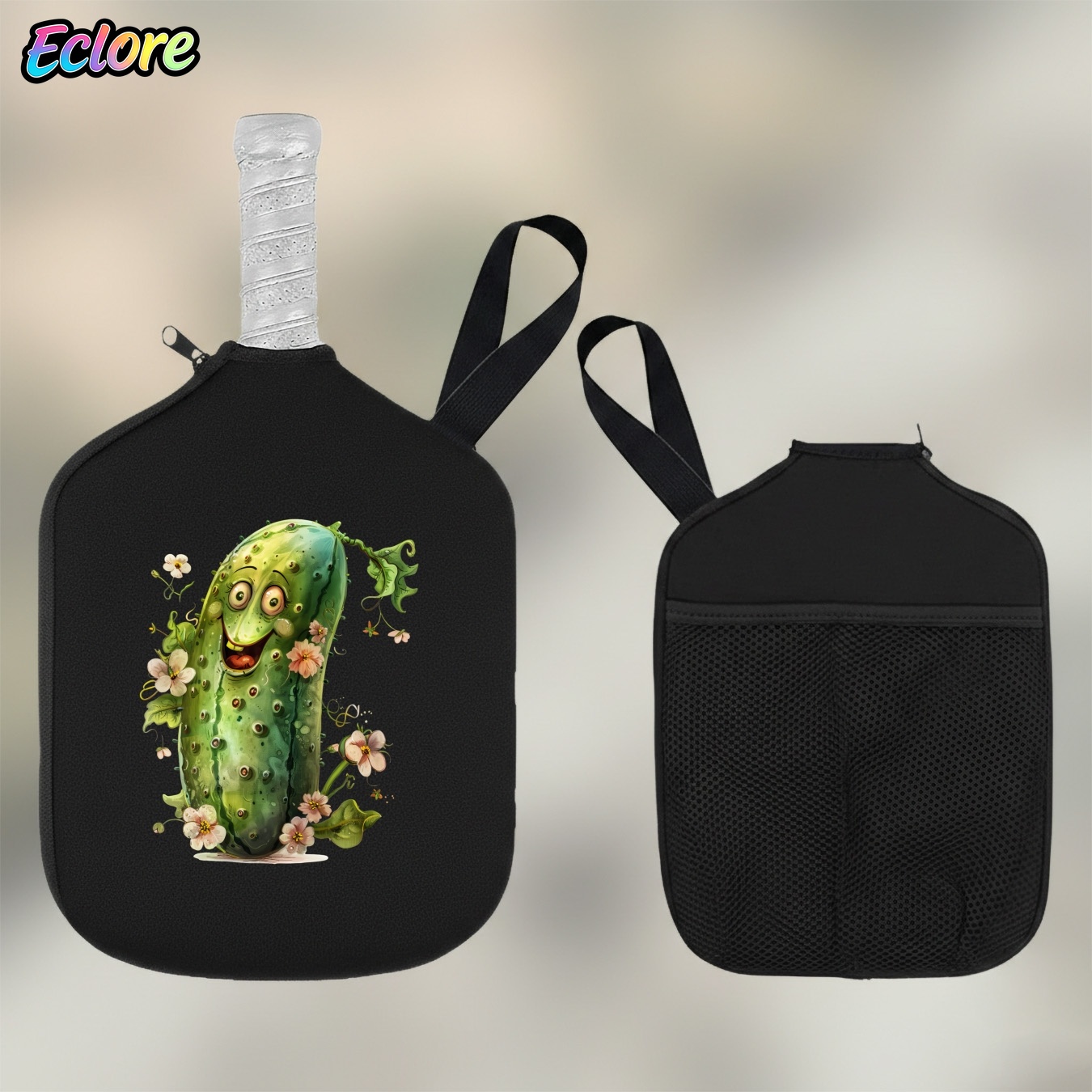 Cartoon Smile Pickleball Paddl - Racket Cover Bag ulasan dan harga